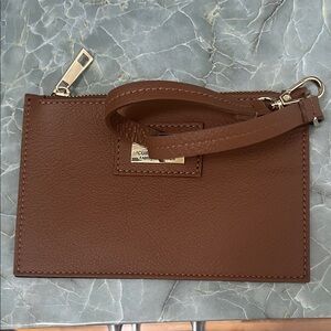 Brown Leather Wristlet Viola Castellani